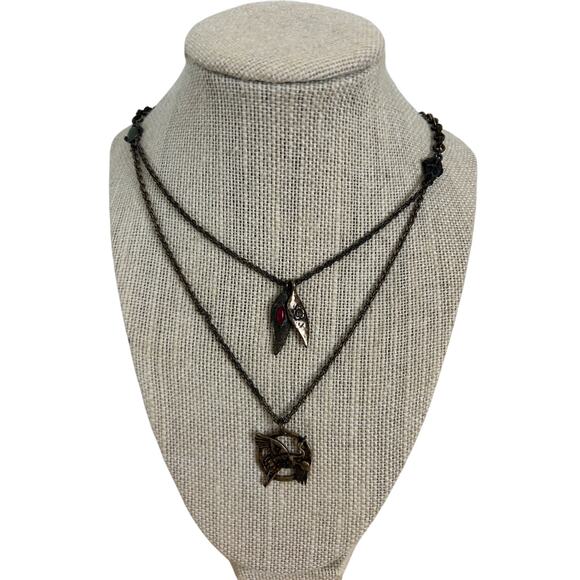 Lucky Brand Double Strand Crane Necklace - For Parts - Picture 1 of 7